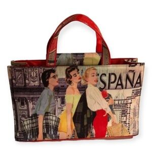 Purse Spana Women’s Hand‎ Bag Size 11X6.5 Snaps Zips Red